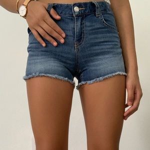 Dark wash jean shorts